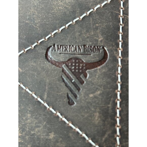 American Bison Brown Genuine Leather Wallet Western Rodeo Cowboy Father’s Day Ne - Picture 2 of 12